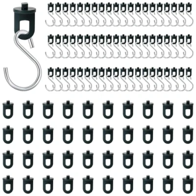 Abbildung von 100x Gewächshausclips + 60x Haken, Stabile Pflanzenhalter Gewächshaus Clips Aufhängevorrichtungen für Perfekte Ösen Rankhilfe Kunststoff, Ihr und Paradies