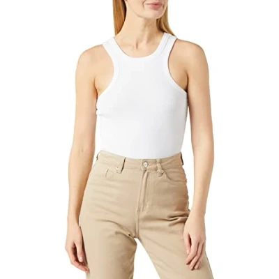 Abbildung von Noisy may A/S Damen Nmmaya S/L Halter Neck Noos Top, Bright White, XL EU