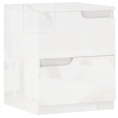 Abbildung von HOMCOM Nachttisch mit 2 Schubladen (Nachtschrank, 1 St., Beistelltisch), für Wohnzimmer, Schlafzimmer, 40 x 45 cm, Hochglanzweiß