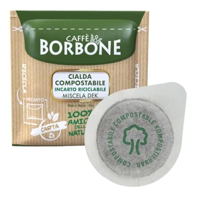 Abbildung von Caffè Borbone Kompostierbare Kaffeepads, Dek Entkoffeinierte Kaffeemischung 150 Pads Kompatibel mit ESE System Papier 44 mm