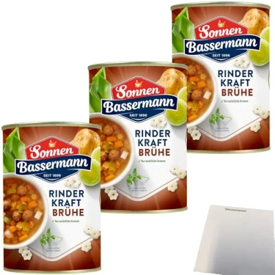 Abbildung von Sonnen Bassermann Rinder Kraftbrühe 3er Pack (3x400ml) + usy Block