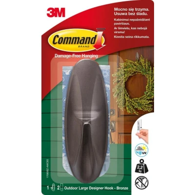Abbildung von Wiederverwendbarer Haken COMMAND Outdoor groß Graphit 1 Stk.