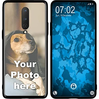 Abbildung von PhoneNatic Case kompatibel mit OnePlus 8 Personalisierte Handyhülle schwarz zum selbst gestalten eigenem Foto
