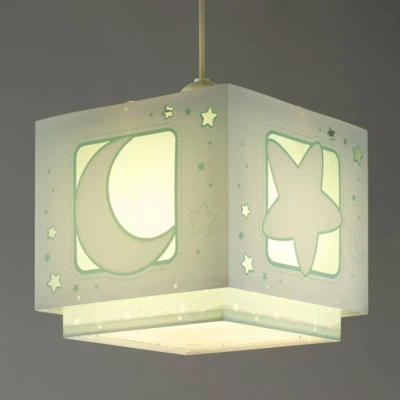 Abbildung von Dalber kinderlampe Pendelleuchte Hängelampe Fluoreszierende Mond und Sterne MoonLight grün, 24 x 21 cm