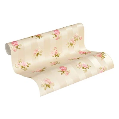 Abbildung von A.S. Création Vliestapete &quot;Romantico romantisch floral&quot;, floral, Blumentapete Tapete Streifen