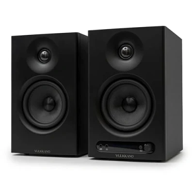 Abbildung von VULKKANO PRO4 Studio Monitore mit 4&quot; Woofer, Bluetooth, Symmetrischem TRS Eingang, RCA, Kopfhörerausgang, AUX, Optischem, EQ Einstellungen, Lautsprecher für Monitor