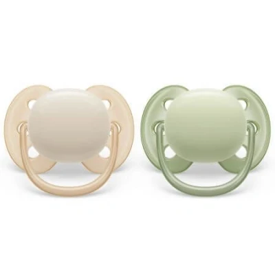 Abbildung von Philips Avent Ultra Soft Schnuller 2x Weicher und elastischer für 0 6 Monate ohne Bisphenol A, inkl. Sterilisatoretui (Modell SCF091/05)