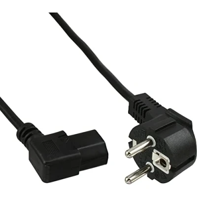 Abbildung von InLine 16752N Netzkabel, Schutzkontakt gewinkelt auf Kaltgerätestecker C13 links abgewinkelt, 1m, schwarz