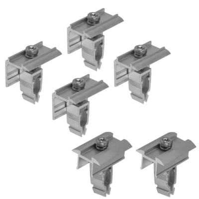 Abbildung von Avoltik Solarmodul Halterung 6er Set (2x Mittelklemme &amp; 4x Endklemme) Aluminiumlegierung für 30mm 45mm I Befestigung PV Anlagen Korrosionsbeständig EASY CLICK Silber