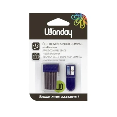 Abbildung von WONDAY 12 Minen 2 mm für Zirkel mit Minenspitzer