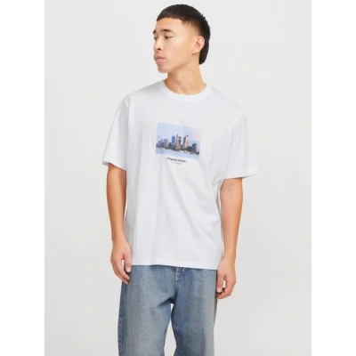 Abbildung von Jack &amp; Jones Picture SS CREW NECK SN Tshirt print, Herren, Größe: Medium, Bright white
