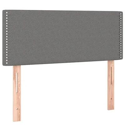 Abbildung von vidaXL Kopfteil Polsterkopfteil Betthaupt Bettkopfteil für Bett Bettgestell Bettrahmen Schlafzimmer Bettzubehör Dunkelgrau 90x5x78/88cm Stoff