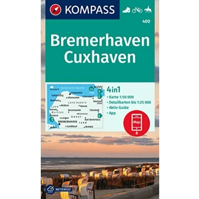 Abbildung von KOMPASS Wanderkarte 400 Bremerhaven Cuxhaven 1:50.000: 4in1 mit Aktiv Guide und Detailkarten inklusive Karte zur offline Verwendung in der App. Fahrradfahren. Reiten.