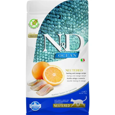 Abbildung von N&amp;D OCEAN CAT NEUTERED Adult Hering &amp; Orange varianten 1,5 kg