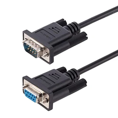 Abbildung von StarTech.com 3 m Nullmodemkabel RS232, Crossover Kabel, Sub DB9 Serielles COM Port Serielle Schnittstelle Kabelverlängerung, DTE Geräte Kompatibel, Schwarz, F/M (9FMNM 3M RS232 CABLE)