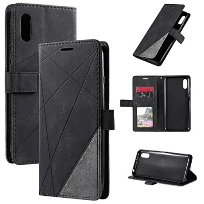 Abbildung von QiongniAN Hülle für Xiaomi Redmi 9A Leder,Hülle M2006C3LC M2006C3LG / 9AT M2006C3LVG 9i M2006C3LII Klapphülle Handytasche Case Black