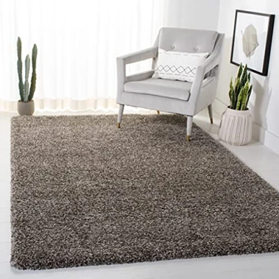 Abbildung von SAFAVIEH Traditionell Teppich für Wohnzimmer, Esszimmer, Schlafzimmer Isabella Collection, Kurzer Flor, Grau und Blau, 122 X 183 cm
