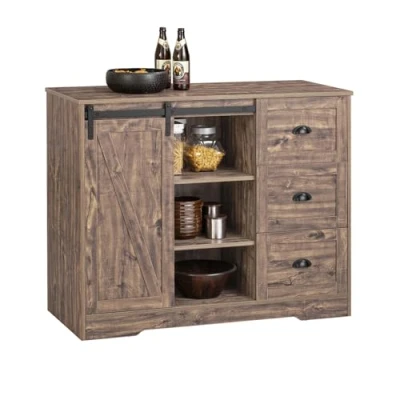 Abbildung von SoBuy Küchenbuffet KNL08 Kücheninsel Kommode Küchenschrank Sideboard Bartisch Buffet Braun