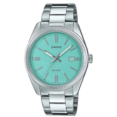 Abbildung von Casio Unisex Uhr silvercoloured/aqua, Größe: One Size, Silver coloured/aqua