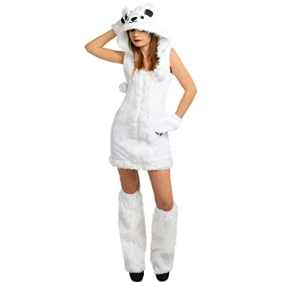 Abbildung von Metamorph Kostüm Polarbär Eisbär für Fasching Halloween, So sieht das Sommerfell eines Eisbären aus!