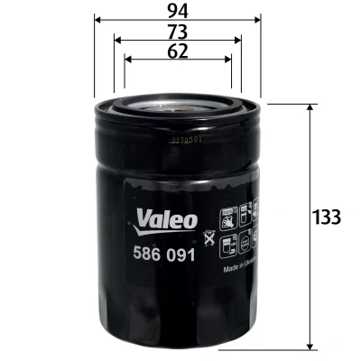 Abbildung von VALEO 586091 Ölfilter Anschraubfilter FORD: Ranger Mk2, Maverick SUV, FORD USA: Explorer Mk2