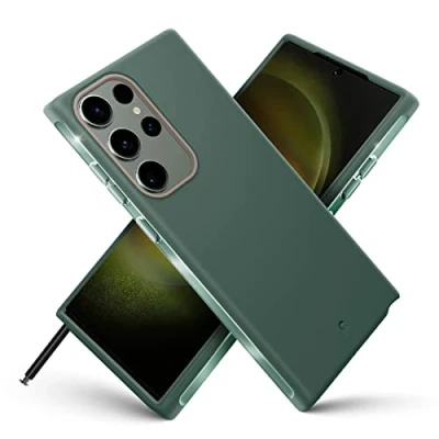 Abbildung von CYRILL von Spigen UltraColor kompatibel mit Samsung Galaxy S23 Ultra, [Staubfrei] Premium Soft TPU Schutzhülle Green grün (2023) Kale