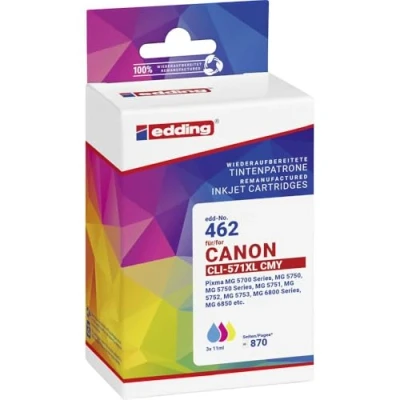 Abbildung von edding Druckerpatronen Multipack ersetzt Canon No. 571XL BK/C/M/Y