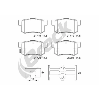 Abbildung von BRECK 21720 00 704 Bremsbelagsatz mit akustischer Verschleißwarnung Zubehör SUZUKI: SX4 I Schrägheck, SWIFT 3, Limousine