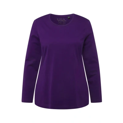 Abbildung von Ulla Popken Damen Langarm shirt, Tiefes Violett, 50 52 EU