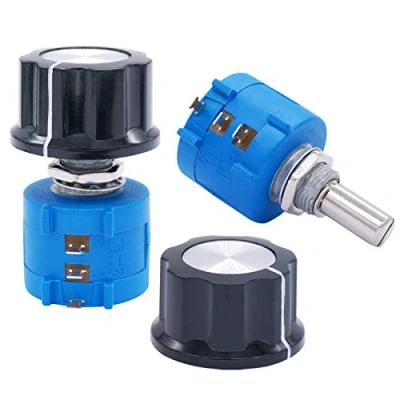 Abbildung von Taiss/2 stücke potentiometer 100k Ohm 10 Gang Drehdraht, Präzisions Mehrgang Draht, Einstellwiderstand + 2 knopf 3590S 104L