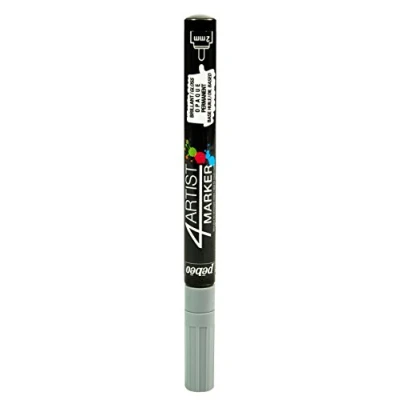 Abbildung von Pebeo 580048 4 Künstler Marker, Metall, grau