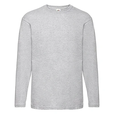 Abbildung von Fruit of the Loom Langarm T Shirt 610380 Gr. S, Grau Heather Grey