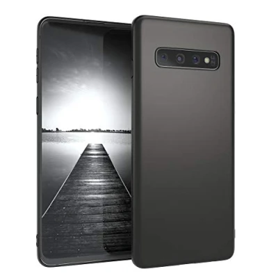 Abbildung von EAZY CASE Handyhülle Silikon mit Kameraschutz kompatibel Samsung Galaxy S10 in schwarz matt, Ultra dünn, Slimcover, Silikonhülle, Hülle, Softcase, Backcover