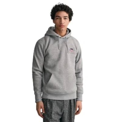 Abbildung von GANT Medium Archive Shield Kapuzenpullover, Herren, Größe: Large, Grey melange