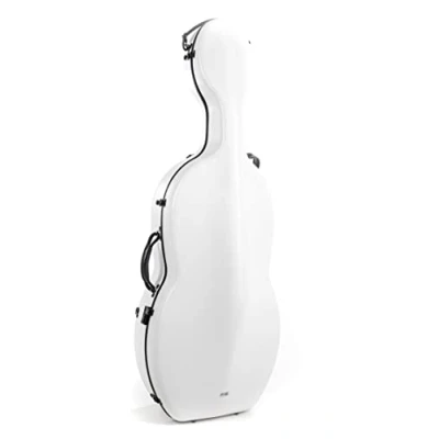 Abbildung von GEWA Celloetui Polycarbonat 4.6 Größe 4/4, weiß, mit Rucksackgurt und Rollen (Rolly)