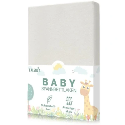 Abbildung von Laleni Premium Spannbettlaken 38x77 cm Babywiege oval Oeko TEX zertifiziertes Stubenwagen Bezug aus 100% Baumwolle Kinderwagen Baby Bettwäsche Ivory