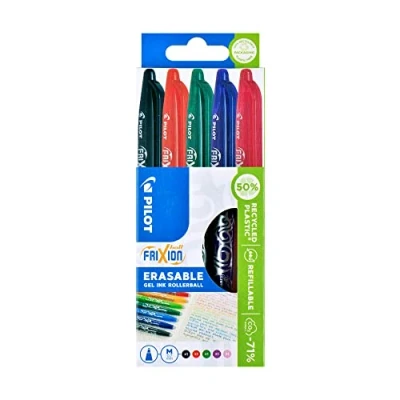 Abbildung von Pilot Frixion Ball Tintenroller 0,7 mm radierbar schwarz/rot/grün/violett/pink
