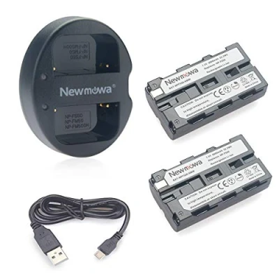 Abbildung von Newmowa Ersatz Akku NP F550 (2er Pack) und Tragbar USB Ladegerät Kit für Sony F530 F570 CCD SC55 TR516 TR716 TR818 TR910 TR917