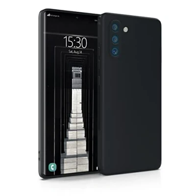 Abbildung von MyGadget Hülle für Samsung Galaxy Note 10 robuste Silikon Schutzhülle TPU Case Slim Silikonhülle Back Cover Kratzfest Handyhülle Schwarz