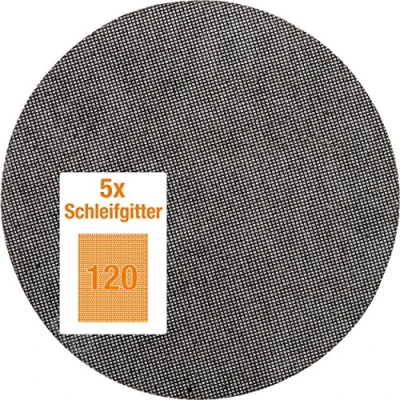 Abbildung von kwb Quick Stick Schleifgitter Scheibe K 120 Für Langhalsschleifer und Trockenbau Schleifer Fiberglas, gelocht mit Klett 225 mm Ø (5 Stk.)