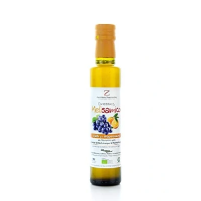 Abbildung von Weinessig mit Orangenblüten Honig 250ml Flasche Wein Essig versetzt Orangenhonig Kreta Melisamico Orangenessig