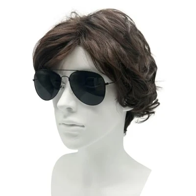 Abbildung von SKHAOVS Lockige Perücke Herren Hellbraun Kurz hitzebeständige synthetische Haar Halloween HerrenPerücke Party Daily Wear, Damen, Karneval Kostüme Cosplay (Braun)