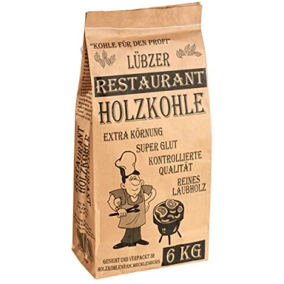 Abbildung von Favorit Grill Holzkohle 6 kg (aus reinem Laubholz, extra große Körnung, langanhaltende Glut, Grillkohle in Restaurant Qualität)