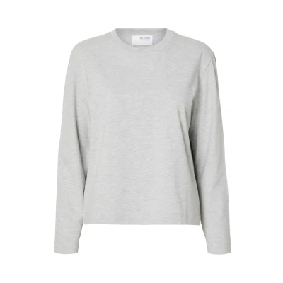 Abbildung von Selected Femme Langarmshirt, Damen, Größe: XS, Light grey melange
