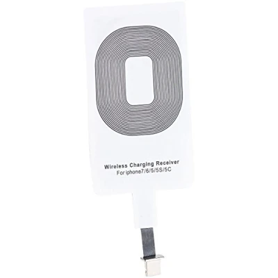 Abbildung von Callstel Qi Receiver: Receiver Pad kompatibel mit Smartphone 5c, 5s, 6, 6s, 6s Plus, 7, 7s, 7 SE (Wireless Charging Smartphone, Handy Ladestation)