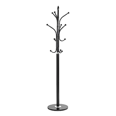 Abbildung von HAKU Möbel Garderobenständer chrom, schwarz, Marmor, Metall Maße: H 179 cm x Ø 40 cm, Style: Modern