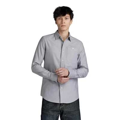 Abbildung von G Star Bristum 2 0 Hemd, Herren, Größe: Medium, Correct grey white oxford
