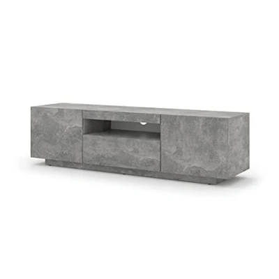 Abbildung von BIM Furniture Lowboard TV Schrank Aura 150 cm Hängend oder Stehen universal Unterschrank Fernsehschrank Board Sideboard HiFi Tisch Hängender (Beton)