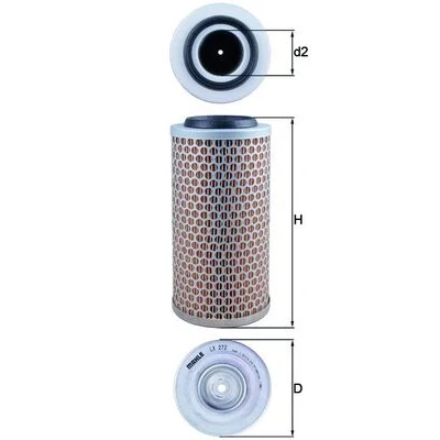Abbildung von MAHLE ORIGINAL LX 272 Luftfilter 227,0 111,0 Filtereinsatz VOLKSWAGEN: TRANSPORTER 3 Bus, Kasten, Pritsche/Fahrgestell