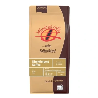 Abbildung von Direkt Import Kaffee 100% Arabica (Spitzenkaffee, ganze Bohne) Mondo del Caffè (350gr., Nuss, Blumen, Milchschokolade)